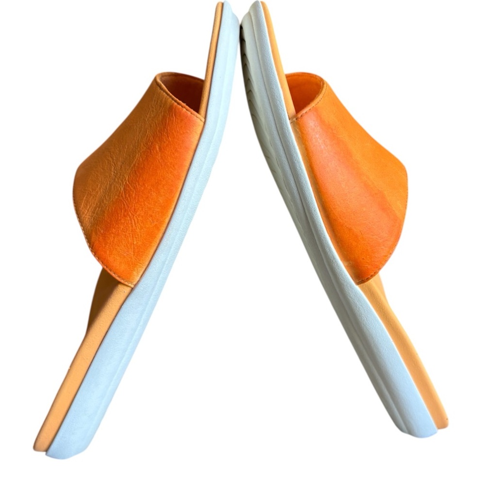 Vionic Orange Leather Slide Sandals - Picture 6 of 14